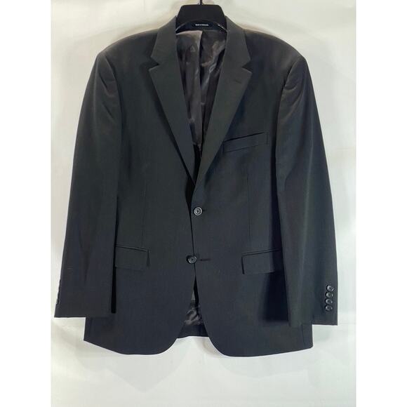 PRONTO UOMO PLATINUM Men's Solid Black Wool Modern-Fit Two-Button Blazer SZ 42R - Picture 1 of 11